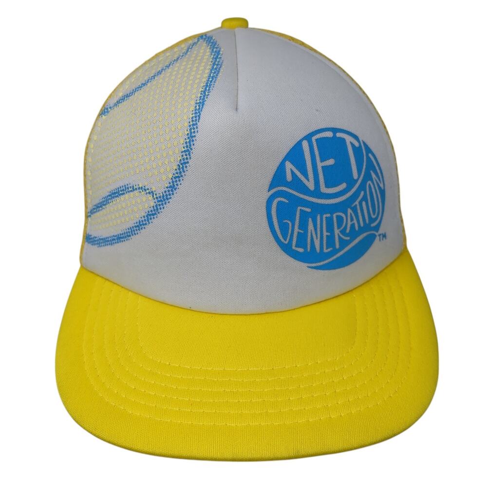Net Generation Snapback Trucker Hat Yellow Large Adjustable Mesh Back